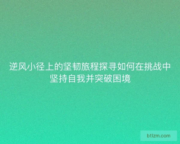 逆风小径上的坚韧旅程探寻如何在挑战中坚持自我并突破困境