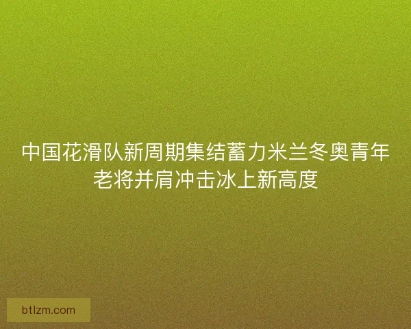 中国花滑队新周期集结蓄力米兰冬奥青年老将并肩冲击冰上新高度